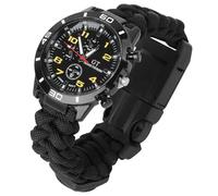 VALICLUD Reloj Multifuncional con Correa de Paracord Trenzada Brújula y Termómetro para Senderismo Montañismo y Camping Resistente y Duradero para Actividades al Aire Negro y Amarillo