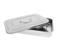VALICLUD Resistente al Calor Caja de Almacenamiento Rectangular de Acero Inoxidable con Tapa y Asa para Instrumentos Médicos para Clínicas y Entornos Médicos Profesionales