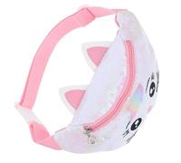 VALICLUD Riñonera para Niñas con Purpurina y Lentejuelas en Forma de Gato, Bolso Bandolera Ajustable de Poliéster y PU para Escuela y Juego