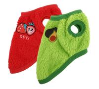 VALICLUD Ropa de Conejo Cálida 2 Piezas Chalecos de Franela XS para Conejos Pequeños y Cobayas Prendas Decorativas Resistentes al Desgaste Colores Aguacate y Rojo Fresa Lavables y