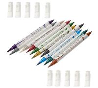 VALICLUD Rotuladores para Dibujar en Manos 10 Colores Doble Punta para Manicura Plástico, Fácil de Sostener, Adecuado para Embellecimiento DIY en Uñas Acrílicas y Naturales