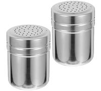 VALICLUD Saleros y Pimenteros de Acero Inoxidable 2 Piezas 6,8x8,4 Cm Agitadores de Condimentos para Sal, Azúcar y Pimienta, Recipientes para Condimentos de Cocina y Restaurante