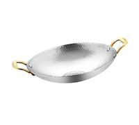 VALICLUD Sartén Inoxidable Doble Asa Olla de Cocina para Estofado y Barbacoa Resistente Altas Temperaturas Superficie Lisa Antiadherente Energético para Uso Doméstico y Camping