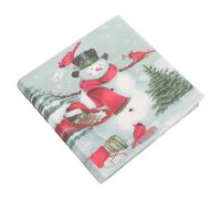 VALICLUD Servilletas Navideñas de Papel Impreso 100 Unidades Diseño de Muñeco de Nieve para Fiestas y Celebraciones Papel de Servilleta Decorativo para Navidad y Eventos Festivos