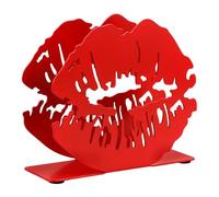 VALICLUD Servilletero de Metal Diseño de Labios Rojos, Dispensador de Pañuelos de Papel para Mesa de Comedor, Organizador Práctico para Cocina, Restaurante y Fiesta de San Valentín