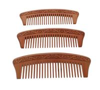 VALICLUD Set de 3 Peines de Masaje Cabello de Plástico Marrón sin Rebabas, Herramientas Prácticas para Peinar y Cuidado del Cuero Cabelludo en Adultos