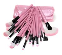 VALICLUD Set De Pinceles De Maquillaje 32 Piezas Tamaño Medio Microfibra Color Rosa Para Aficionados y Profesionales Uso Diario Con Estuche Portátil