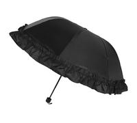VALICLUD Sombrilla de protección solar para mujer: sombrilla vintage con ribete de encaje, portátil, y resistente al viento, ideal para bodas, fiestas, vacaciones y viajes.