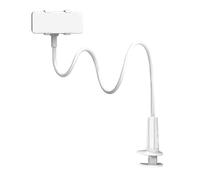 VALICLUD Soporte Flexible para Teléfono Móvil Clip, Rotación 360 Grados | Aleación de Aluminio y Plástico, Mordaza de Silicona Antideslizante, Alcance 1-8cm, Blanco