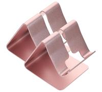VALICLUD Soporte Metálico de Escritorio para Teléfono Móvil y Tablet, Aleación de Aluminio Rosa, 2 Piezas Portátiles para Oficina y Hogar, Base Resistente y Estable para Smartphone