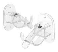 VALICLUD Soportes para Barras De Cortina Adhesivos Grandes Transparentes para Montaje Sin Clavos, Clips Multiusos De Caucho y Plástico, Ideales para Baños y Cocina, Juego De 2 Unidades