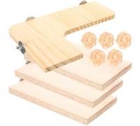 VALICLUD Tabla de Salto para Mascotas 10 Piezas de Madera Natural para Hámster Ardilla y Loro Plataforma Colgante Resistente para Jaulas Accesorios para Ejercicio y Juego en Pequeños