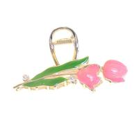 VALICLUD Tarjeta De Pelo De Perla Garra Boda Para Conformado Tulipán Elegante Apretones Cabello Perlas Pasador De Pelo Clips De Pelo De Flores De Metal Horquilla Rosa Aleación