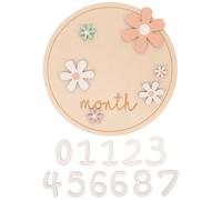 VALICLUD Tarjetas Mensuales para de Madera Redondas, Accesorios para Fotografía de Recién Nacido, 7 Señales de Anuncio para Guardería, Regalo para Familias Nuevas, Decoración