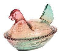 VALICLUD Tarro para Guardar Dulces de Vidrio con Forma de Gallina en Nido, Elegante y Fácil de Limpiar, Adecuado para Decoración de Pascua y Almacenamiento de Alimentos