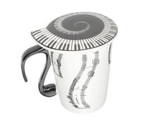 VALICLUD Taza de Cerámica Decorativa con Tapa Diseño Musical para Café y Leche Adecuada para Hogar Oficina y Restaurantes
