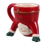 VALICLUD Taza Navideña De Papá Noel De Cerámica Pintada Mano Diseño De Relieve Para Leche y Té Decoración Festiva Hogar