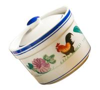 VALICLUD Tazón de Sopa de Cerámica Ecológica 4.5 Pulgadas con Tapa Diseño de Ave para Estofado, Postre y Restaurante, Cuenco Sopero Tradicional para Cocina y Vajilla