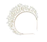 VALICLUD Tiara De Diadema De Novia Exquisita Diadema De Novia Tejida a Mano Con Perlas Tocado De Boda Para Mujeres Para Accesorios De Fotos Bodas