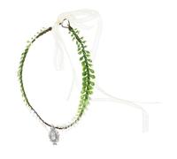 VALICLUD Tiara De La De La Hoja Condujo Dama De Honor Novia Comunión Floral Banda Damas De Honor Hada Artificial Despedida De Soltera Diadema Nupcial Fiesta Cabello Pedrería Green