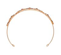 VALICLUD Tiara de Novia Barroca de Boda Rosa Dorado Gemas para Tocado de Niña, Accesorio para Vestido de Novia y Banquetes, Tocado Elegante para Mujer y Dama