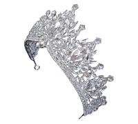 VALICLUD Tiaras de Novia para Boda Plateada con Gemas de Imitación Tiara Ligera y Elegante para Mujer y Niña Accesorio de Cabello Adecuado para Bodas y Ceremonias