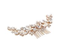 VALICLUD Tocado de Boda con Peine de Cristal Dorado Accesorio Nupcial Brillante para Novia Invitadas Complemento Versátil y Cómodo para Peinados de Fiesta y Ceremonia