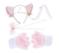 VALICLUD Traje De Chica Gato Diadema Orejas De Gato Rabo Pata y Pajarita Para Disfraz Para Cosplay Uso Baile De Máscaras