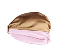 VALICLUD Turbante Nocturno Doble Capa de Satén Elástico para Dormir Gorro de Seda Sintética para Cuidado del Cabello Femenino Color Caqui Rosa Envoltura Suave y Transpirable para
