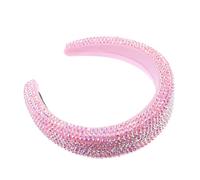 VALICLUD Venda Diadema De Pelo Ancho De Imitación Señoras Diadema De Mujer Cintas Para El Pelo Diadema Para Mujeres Diadema Con Cuentas Elegantes Diademas Para Mujer Tela Rosa