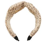 VALICLUD venda elegante cintas para la cabeza de las mujeres diademas anchas mujer con cuentas bandas dama color diadema anudada mujer diademas para el cabello de las mujeres tela Beige