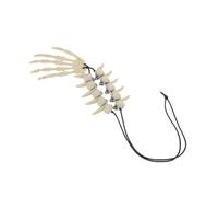 VALICLUD Vintage Skull Pendant Necklace Aged Plastic Skeleton Bone Choker Unisex Statement Jewelry For Halloween Day Of The Dead Gothic Punk Accessory