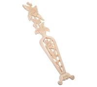 VALICLUD Wood Carved Applique Vertical Vase Design Unpainted Oriental Style Wood Onlay For Furniture Doors Wardrobe and Wall Decor