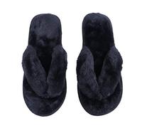 VALICLUD Zapatillas Acolchadas de Algodón y Peluche, Antideslizantes, Color Negro, Talla 36/37, para Mujer, Ideales para Casa E Invierno, Confort y Calidez Garantizados