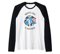 Valiente como una Madre (gráfico de Guepardo) Camiseta Manga Raglan