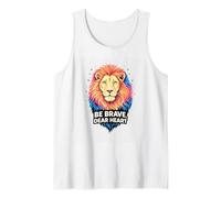 Valiente Querido Corazón Coraje de un León Refranes Inspiran Camiseta sin Mangas
