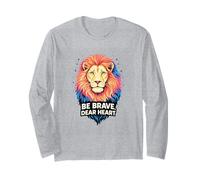 Valiente Querido Corazón Coraje de un León Refranes Inspiran Manga Larga