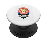 Valiente Querido Corazón Coraje de un León Refranes Inspiran PopSockets PopGrip Adhesivo