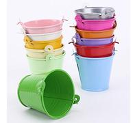 Valink 12 PC de Colores Mini Cubo, Cubo de Metal, Candy Favores Caja Cubo, Pequeño Escritorio Stoage Cubo, Fiesta Boda Regalos Suministros - 5.6 6.1cm