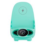 VALINK Mini silla portátil cargador inalámbrico suministro para todos los teléfonos Mini silla forma cargador soporte carga rápida única decoración de escritorio verde