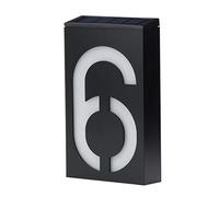 VALINK Placa solar LED para número de casa, placa de números alimentados por energía solar, letrero de lámpara para casa, calle, jardín, patio