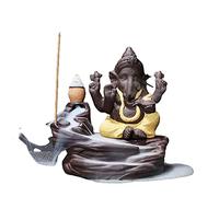 Valink Quemador de incienso de reflujo, creativo Ganesha Incienso Cascada Soporte de Incienso de Escritorio Ornamento de Retorno de Cascada Decoración de Aromaterapia