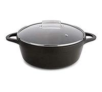 Valira Cazuelas - Cazuela Premium de 24 cm alta hecha en España, aluminio fundido con antiadherente reforzado, apta para inducción, incluye tapa y asas