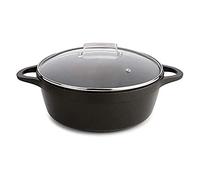 Valira Cazuelas - Cazuela Premium de 28 cm alta hecha en España, aluminio fundido con antiadherente reforzado, apta para inducción, incluye tapa y asas