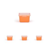 Valira Porta alimentos - Contenedor hermético de 0,4 L hecho en España, color naranja (Paquete de 4)