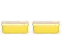 Valira Porta alimentos - Contenedor hermético de 0,75 L hecho en España, color amarillo (Paquete de 2)
