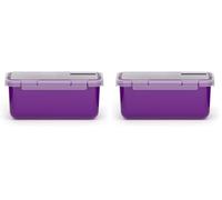 Valira Porta alimentos - Contenedor hermético de 1 L hecho en España, color morado (Paquete de 2)