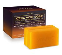 Valitic Kojic Acid Vitamina C y retinol Jabón en barra con cúrcuma para blanquear la piel, complejo japonés original para manchas oscuras, enriquecido con colágeno, ácido hialurónico y vitamina E