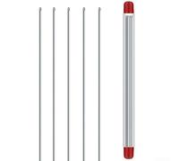 Valixirant Aguja de pesca de acero para enhebrar gusano, aguja hueca de 20 cm con agujero de 0,6 mm, diámetro exterior de 1,2 mm, paquete de 5 piezas, rojo, ligero y resistente