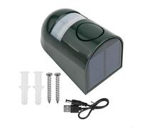 Valixirant Alarma de luz de sonido solar de 129 dB con detección de movimiento de 125° IP65 resistente a la intemperie al aire libre, granero o perímetro - Verde